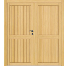 Doppeltür aus Holz mit Griff und Schloss