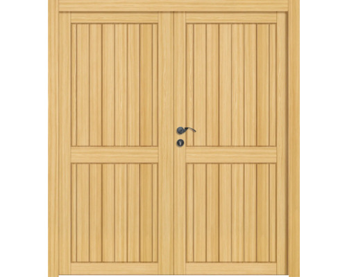 Doppeltür aus Holz mit Griff