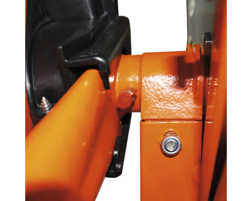 Detailansicht eines Werkstattgeräts mit Schrauben und Bolzen