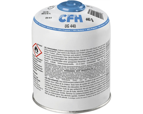 Cartouche de gaz universel CFH avec une capacité de remplissage de 440 grammes