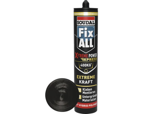 Soudal Fix All X-treme Express noir 400 g Cartouche de colle Soudal Fix All