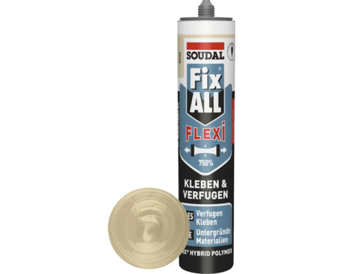 Colle de montage Soudal Fix ALL Flexi beige 470 g Soudal Fix All Flexi Coller et Jointoyer Cartouche Polymère Hybride
