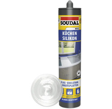 Mastic silicone cuisine Soudal pour verre et acier inoxydable