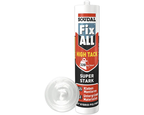 Cartouche de colle Soudal Fix All High Tack avec buse ouverte