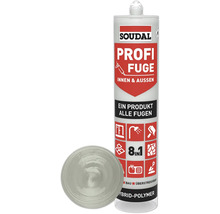 Cartouche de mastic polymère hybride Soudal Profi Fuge avec exemple d'étanchéité de joint
