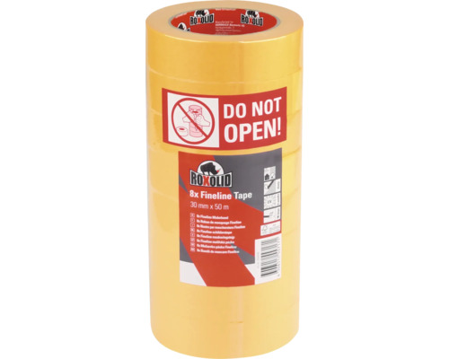 Ruban de masquage Roxolid Fineline, huit rouleaux, 30 mm x 50 m