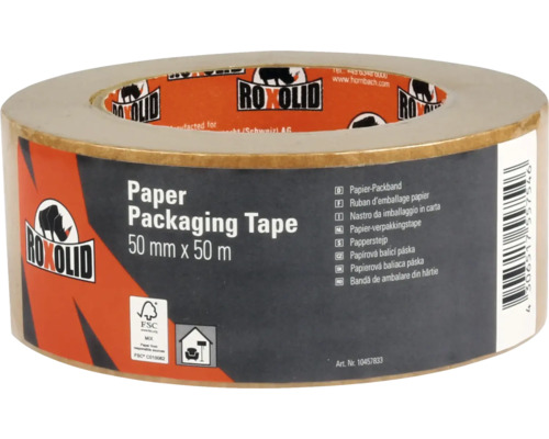 ROXOLID Paper Packaging Tape Packband 50 mm x 50 m Roxolid Papier-Packband, 50 mm x 50 m