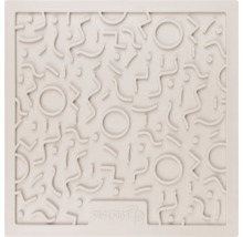 Fressnapfunterlage mit geometrischem Muster und District 7 Logo