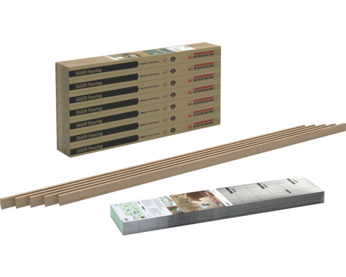 Pack de plancher stratifié Egger avec lames de stratifié et accessoires
