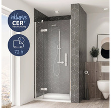 Cabine de douche avec revêtement CER Plus et délai de livraison de 72 heures dans une salle de bain.