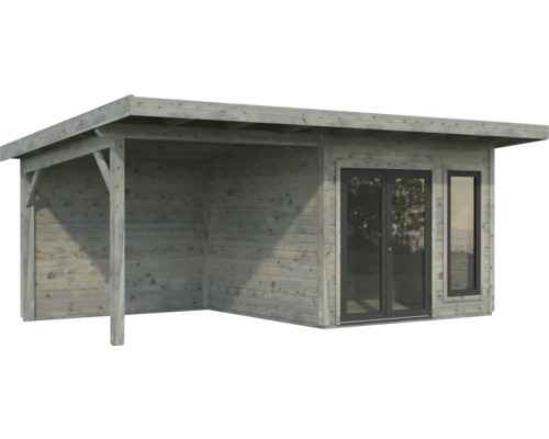 Abri de jardin en bois avec toit et double porte