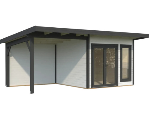 Gartenhaus mit überdachter Veranda und Doppeltür