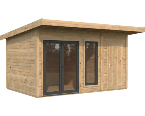 Abri de jardin en bois avec porte double et fenêtre