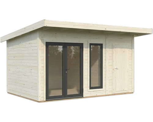 Abri de jardin en bois avec double porte et porte simple