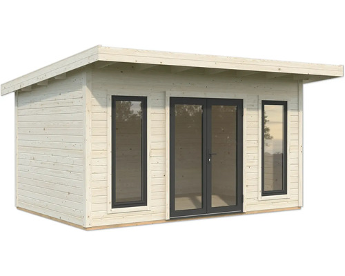 Abri de jardin en bois avec fenêtres et double porte