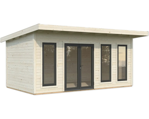 Abri de jardin en bois avec double porte et fenêtres