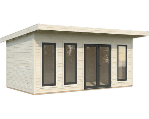 Abri de jardin en bois avec fenêtres et double porte