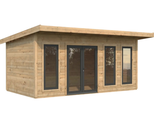 Maison de jardin en bois avec fenêtres et double porte