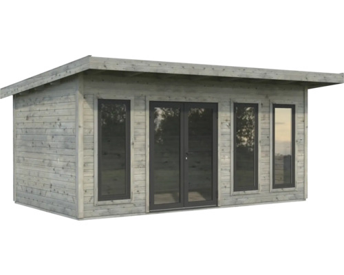 Abri de jardin en bois avec fenêtres et double porte