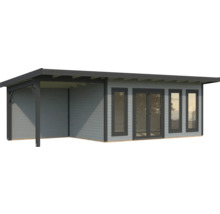 Gartenhaus mit Terrasse und Fenstern