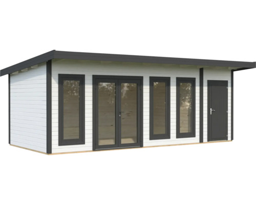 Maison de jardin en bois avec fenêtres et porte