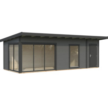 Maison de jardin en bois avec fenêtres et porte