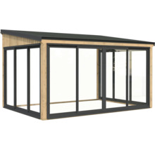 Abri de jardin en bois avec portes coulissantes