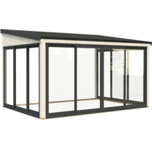 Abri de jardin en bois avec portes coulissantes