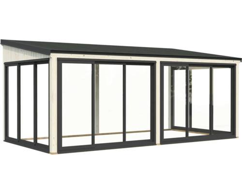 Holz Gartenhaus mit Glasschiebetüren