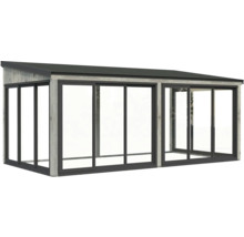 Abri de jardin avec portes coulissantes et toit