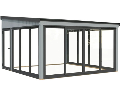 Verglaster Pavillon mit Schiebetüren für den Garten