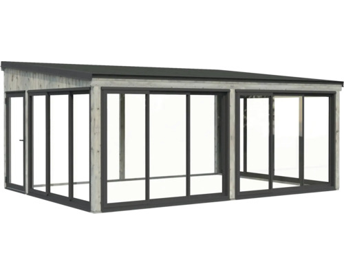 Abri de jardin en bois avec portes coulissantes