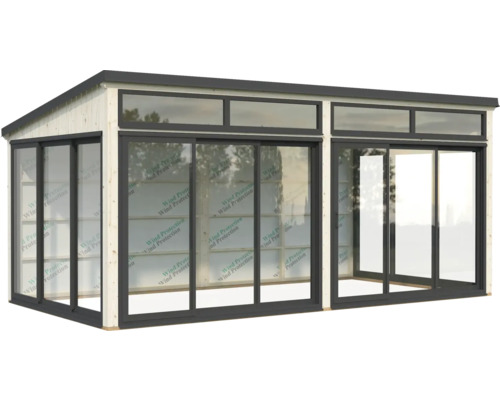 Geräumiger Pavillon mit Schiebetüren und Fenstern für den Garten