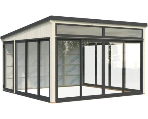 Maison de jardin en bois avec portes coulissantes et fenêtres