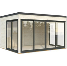 Abri de jardin en bois avec portes coulissantes