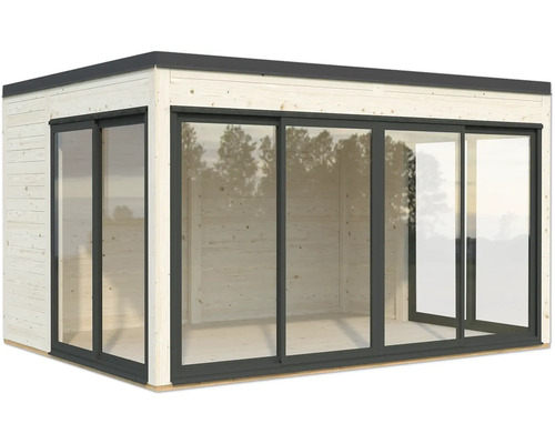 Abri de jardin en bois avec portes coulissantes