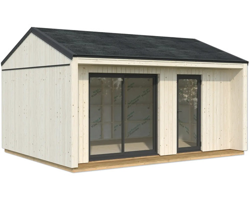 Holzgartenhaus mit Schiebetür und Fensterelement