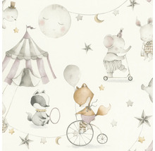 Papier peint avec motifs d'animaux sur le thème du cirque