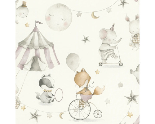 Papier peint avec motifs d'animaux sur le thème du cirque