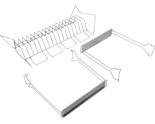 Égouttoir à vaisselle en fil métallique avec bacs d'égouttement