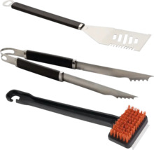 Set d'ustensiles de barbecue avec spatule, pince et brosse