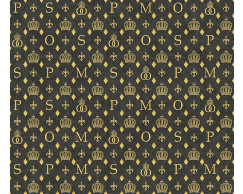 Motif avec lettres, couronnes et lys