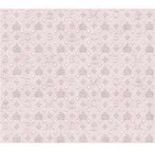 Papier peint avec motif de couronnes, de lettres et de losanges