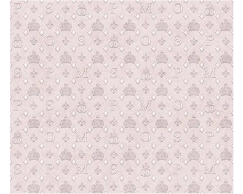 Papier peint avec motif de couronnes, de lettres et de losanges