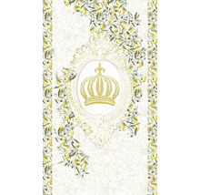 Tissu de décoration avec des citrons et une couronne dans un cadre