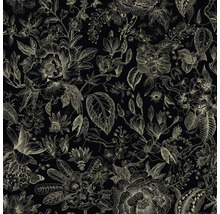 Papier peint à fleurs avec motif floral et feuilles