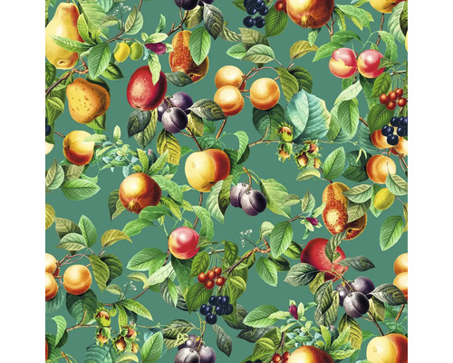 Motif continu avec divers fruits et feuilles sur des branches