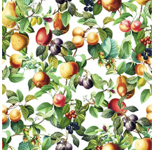 Illustration de fruits et de feuilles, idéale comme papier peint ou motif de tissu
