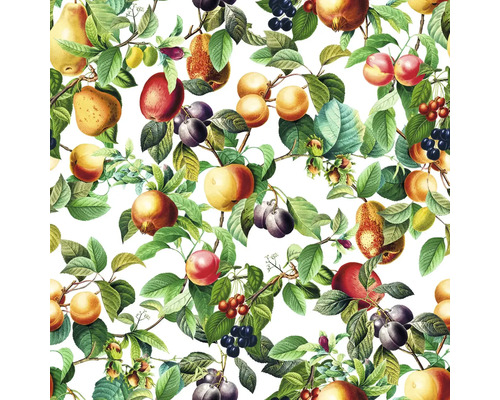 Illustration de fruits et de feuilles, idéale comme papier peint ou motif de tissu