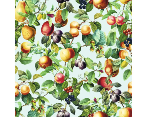 Motif avec différents fruits et feuilles
